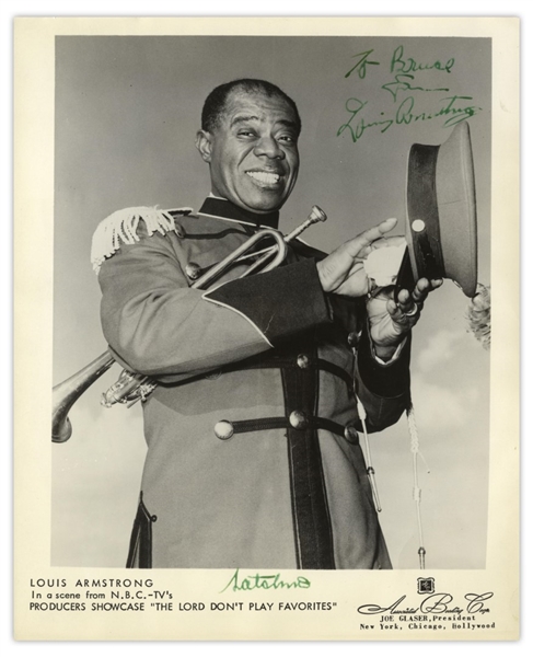 Louis Armstrong Signed 8'' x 10'' Photo -- Signed Both as ''Louis Armstrong'' & With His Nickname ''Satchmo''